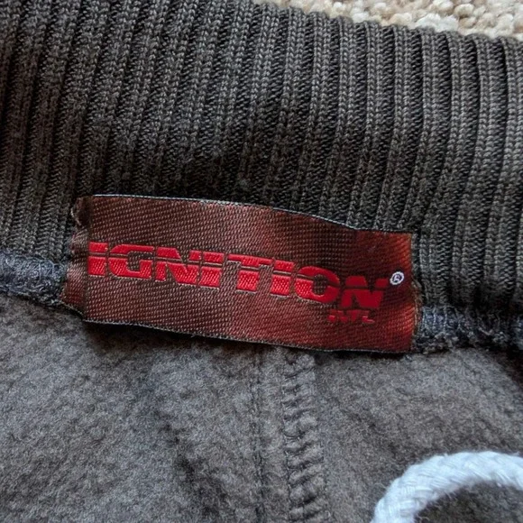 Ignition Cargo Sweatpants Mens Large Charcoal Grey Orange Contrast Stitch - Picture 3 of 5